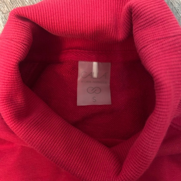 CALIA by Carrie Underwood Women's French Terry Mock Neck Pullover Red Small - Picture 4 of 7